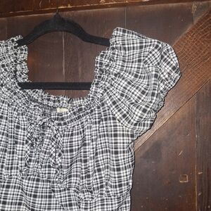 Elegant Checkered Girl's Mini Dress